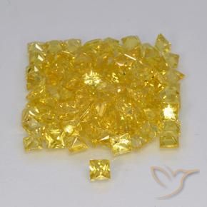 Safira Dourado Natural 0.15ct, Quadrado, VVS-VS
