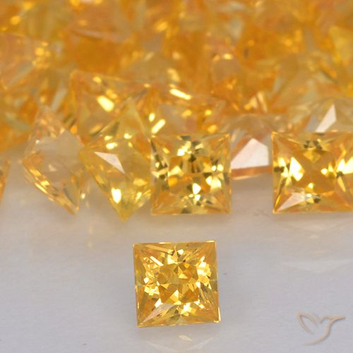 0.18ct Natural Ouro Safira, Quadrado, VVS-VS
