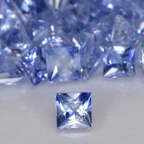 Safira Roxo Elétrico Azul Natural 0.19ct, Quadrado, VVS-VS