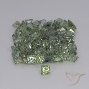 Safira Verde Sábio Claro Natural 0.22ct, Quadrado, VVS-VS