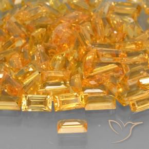 Safira Laranja Médio Natural 0.26ct, baguete, VVS-VS