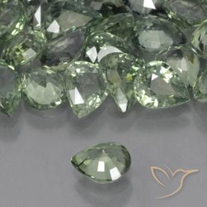 Safira Luz verde Natural 0.68ct, Formato de pêra, VVS-VS