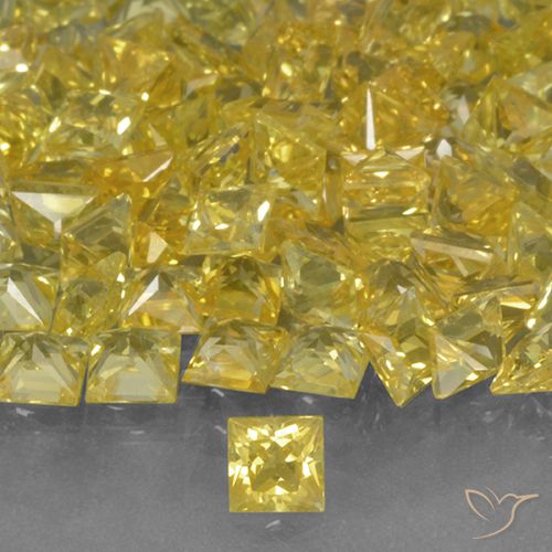 0.17ct Natural Amarelo Safira, Quadrado, VVS-VS