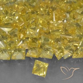 Safira Amarelo Natural 0.17ct, Quadrado, VVS-VS