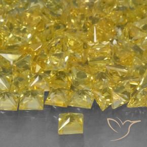 Safira Amarelo Natural 0.17ct, Quadrado, VVS-VS