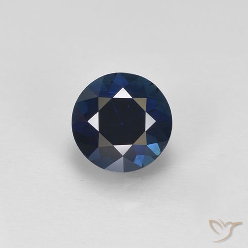 0.58ct Natural Noite azul Safira, Redondo, VVS-VS