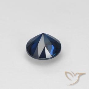 Safira Noite azul Natural 0.58ct, Redondo, VVS-VS