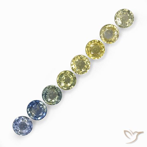 3.56ctw Natural Multicolorido Safira, Redondo, VS