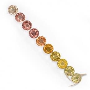 Pedras preciosas de safira multicolorido natural de 3,57 ct, corte redondo, VS