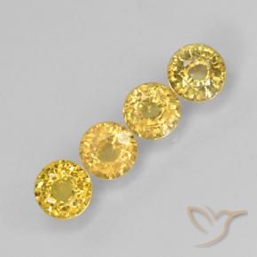 Pedras preciosas de Safira Dourado natural de 1.47 ct, Redondo, VS