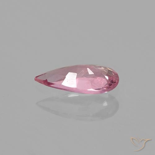 Safira rosa médio Natural 0.58ct, Formato de pêra, VS