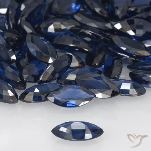 Safira Azul-marinho Natural 0.67ct, Marquesa, VVS-VS