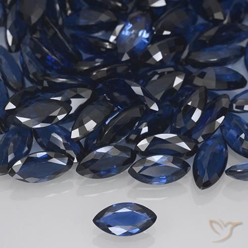 0.48ct Natural Azul marinho profundo Safira, Marquesa, VVS-VS