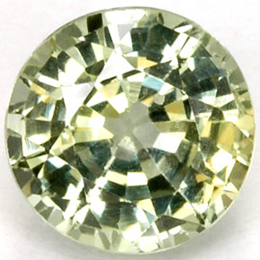 Safira verde natural 1,24ct, corte redondo, VS