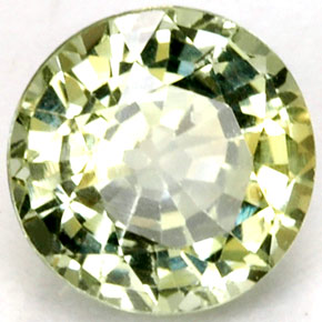 Safira verde natural 1,24ct, corte redondo, VS