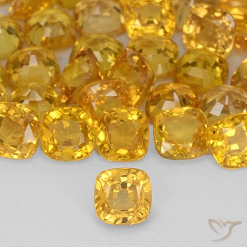 0.49ct Natural Dourado Safira, Almofada, VVS-VS