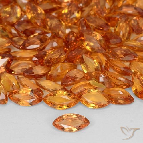 0.19ct Natural Laranja brilhante Safira, Marquesa, VVS-VS