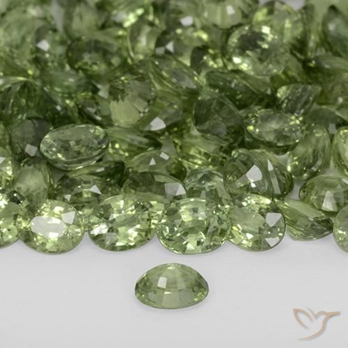 Safira verde escuro Natural 0.24ct, oval, VVS-VS