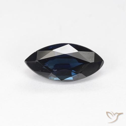 Safira azul solta de 1,2 quilates, corte marquise de 9 x 4,5 mm de Madagascar, Photo A