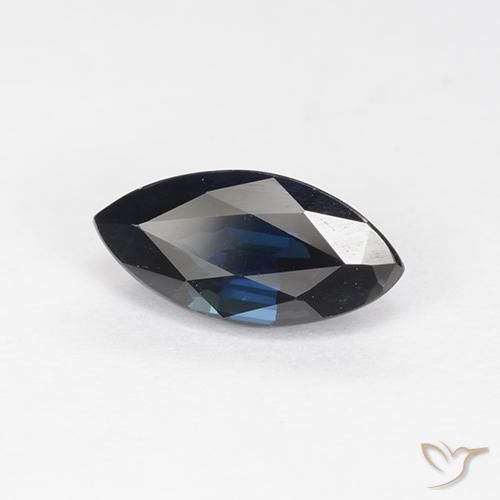 Safira Azul da meia noite Natural 1.20ct, Marquesa, VVS