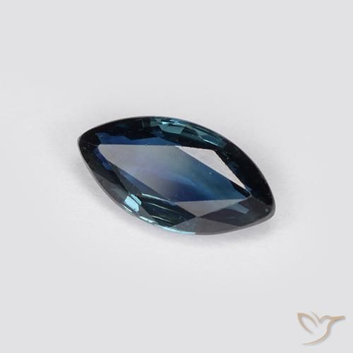 Safira Azul marinho profundo Natural 0.77ct, Marquesa, VS
