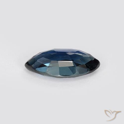 Safira Azul marinho profundo Natural 0.77ct, Marquesa, VS