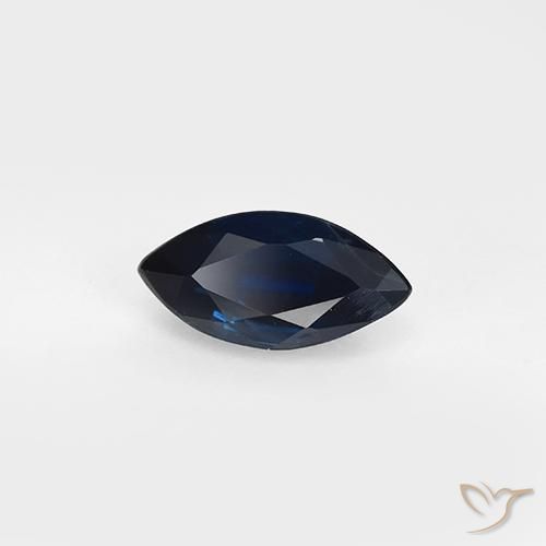 Safira Azul escuro Natural 0.96ct, Marquesa, VVS-VS
