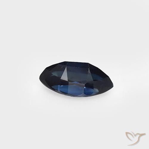 Safira Azul escuro Natural 0.96ct, Marquesa, VVS-VS