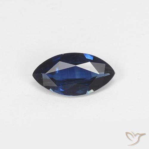 Safira Azul-marinho Natural 0.96ct, Marquesa, VVS-VS
