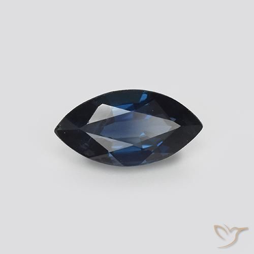 Safira Azul Escuro Natural 1.17ct, Marquesa, VVS-VS