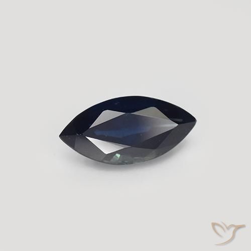 Safira Azul Escuro Natural 1.07ct, Marquesa, VVS-VS