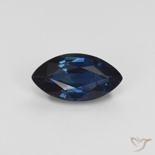 Safira azul solta de 1,1 quilates, corte marquise de 9 x 4,8 mm de Madagascar, Photo A