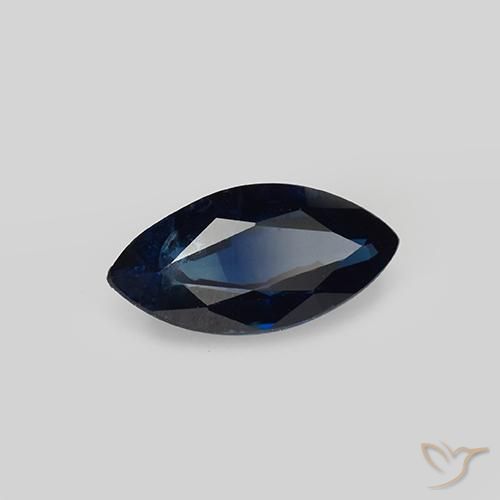 Safira Azul escuro Natural 1.02ct, Marquesa, VS