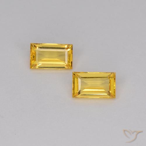 0.75ctw Natural Dourado Safira, baguete, VS
