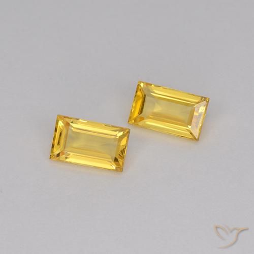 Pedras preciosas de Safira Dourado natural de 0.75 ct, baguete, VS