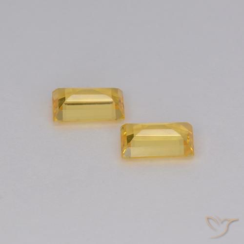 Pedras preciosas de Safira Dourado natural de 0.75 ct, baguete, VS