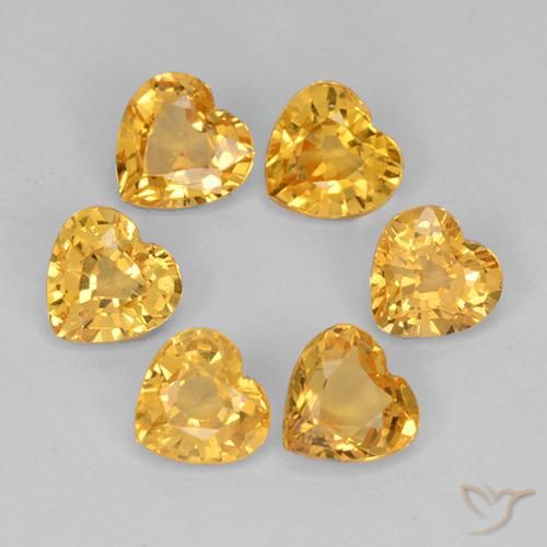 1.51ctw Natural Laranja Dourado Profundo Safira, Coração, VS