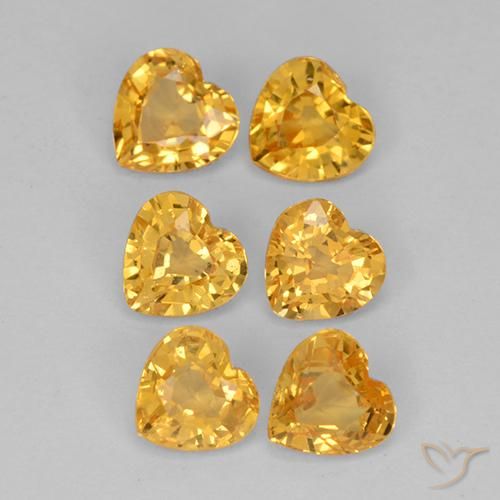 Pedras preciosas de Safira Laranja Dourado Profundo natural de 1.51 ct, Coração, VS