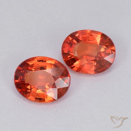 Pedras preciosas de Safira vermelho intenso natural de 1.48 ct, oval, VVS