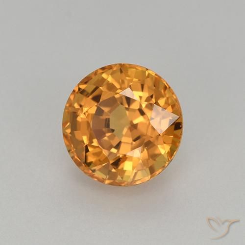 Safira Laranja escuro Natural 1.06ct, Redondo, VVS