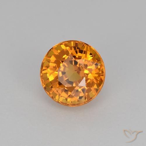 Safira Laranja Profundo-Ouro Natural 0.98ct, Redondo, VVS