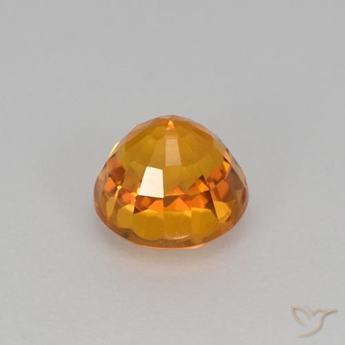 Safira Laranja Profundo-Ouro Natural 0.98ct, Redondo, VVS