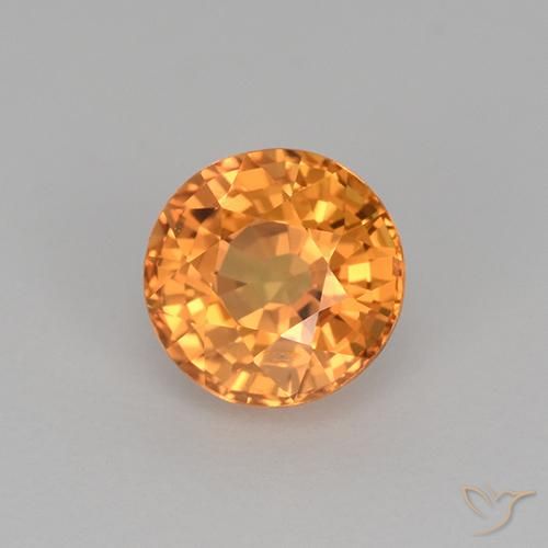 Safira Laranja escuro Natural 1.00ct, Redondo, VVS