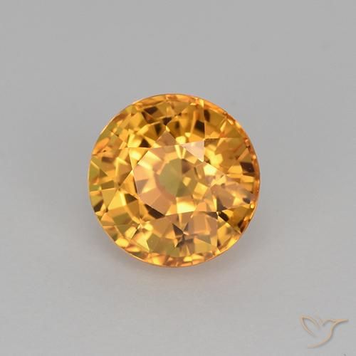 Safira Laranja Profundo-Ouro Natural 1.06ct, Redondo, VVS