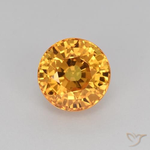 1.16ct Natural Laranja Médio Safira, Redondo, VVS