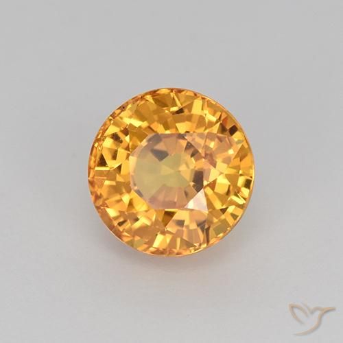 Safira Laranja Médio Natural 1.16ct, Redondo, VVS