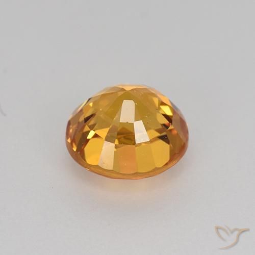 Safira Laranja Médio Natural 1.03ct, Redondo, VVS