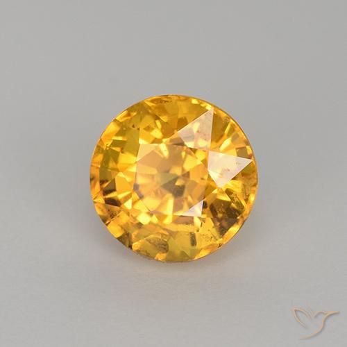 Safira Laranja Dourado Profundo Natural 1.11ct, Redondo, VVS-VS