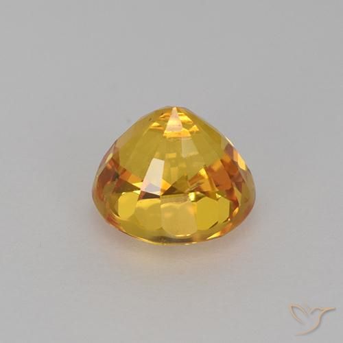 Safira Laranja Dourado Profundo Natural 1.11ct, Redondo, VVS-VS