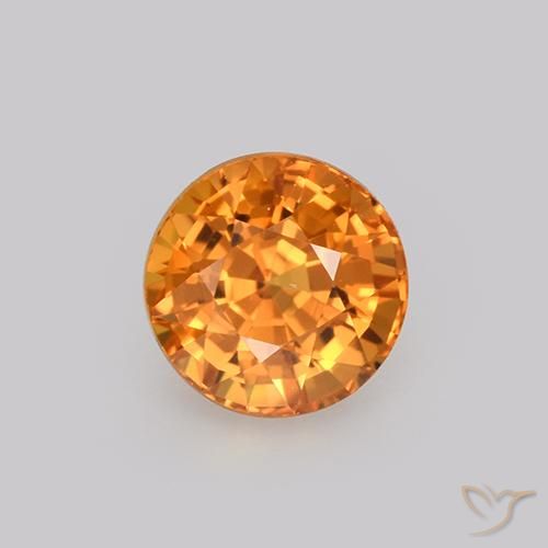 1.13ct Natural Laranja escuro Safira, Redondo, VVS-VS